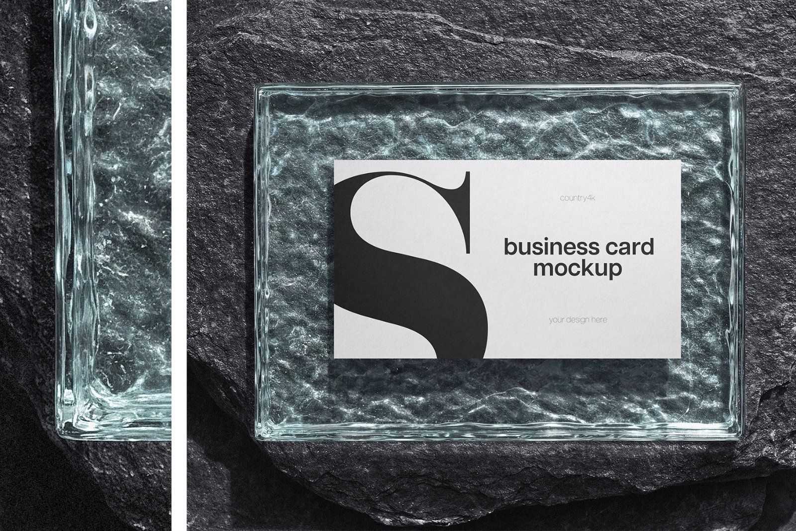 Stone and Glass Business Card Mockup Set — image 3