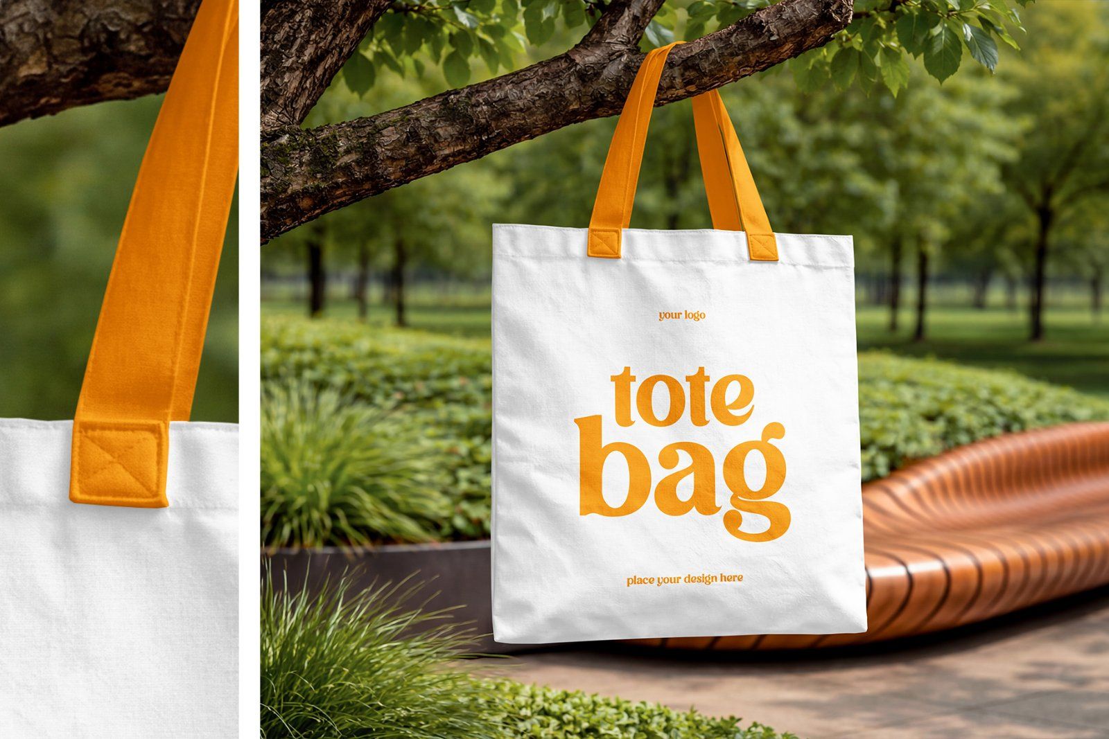 Canvas Tote Bag Mockup Set in Park — image 3