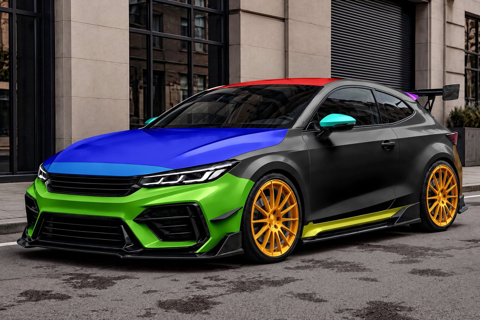 Sporty 3-Door Hatchback Car Mockup Set — image 2