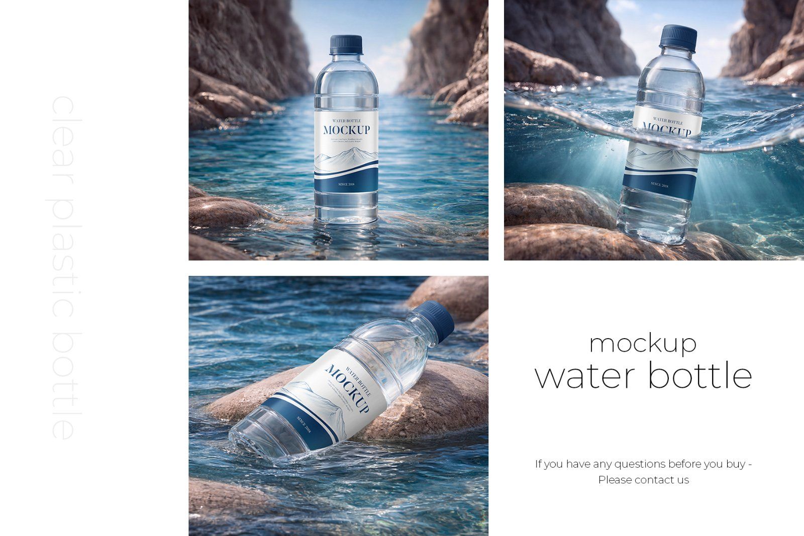 Clear Plastic Water Bottle Mockup Set — image 5