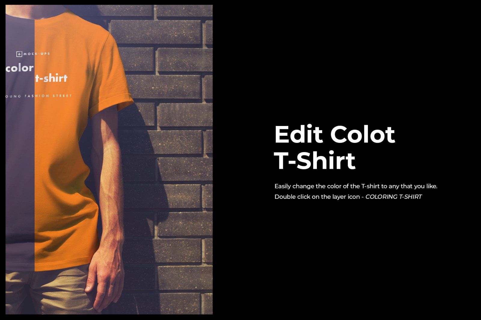 6 Mockups of an Elongated T-shirt on a Young Guy. Urban style — image 2