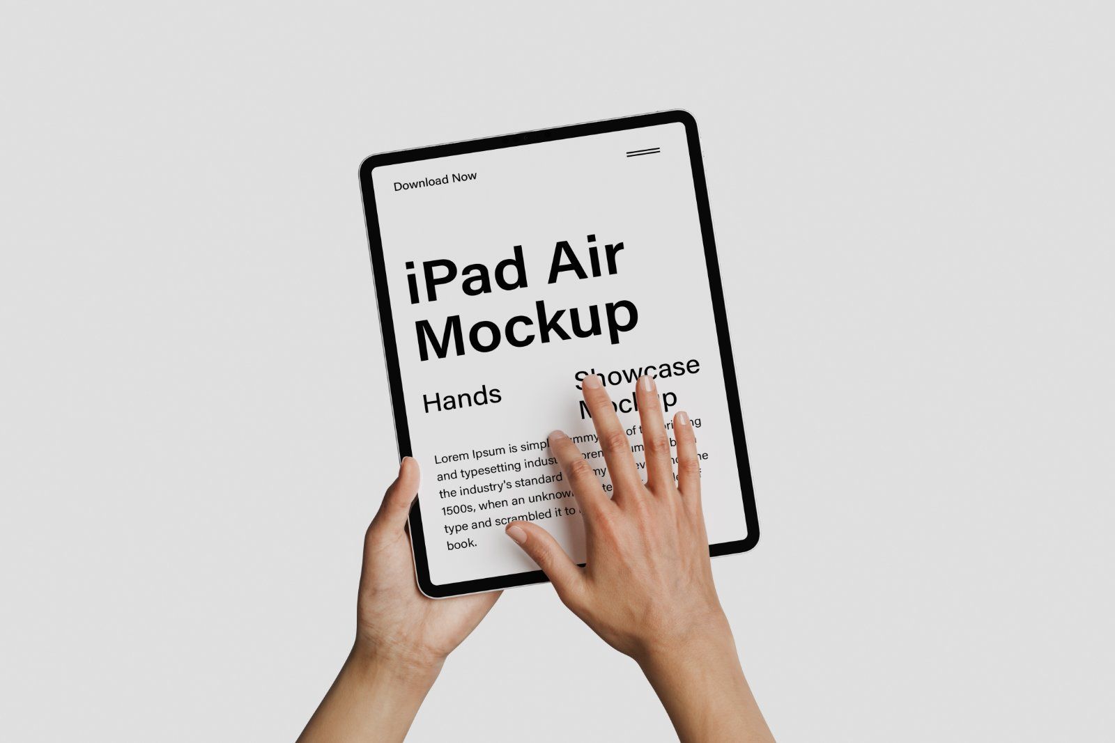 Hands Holding ipad Air Mockup — image 1