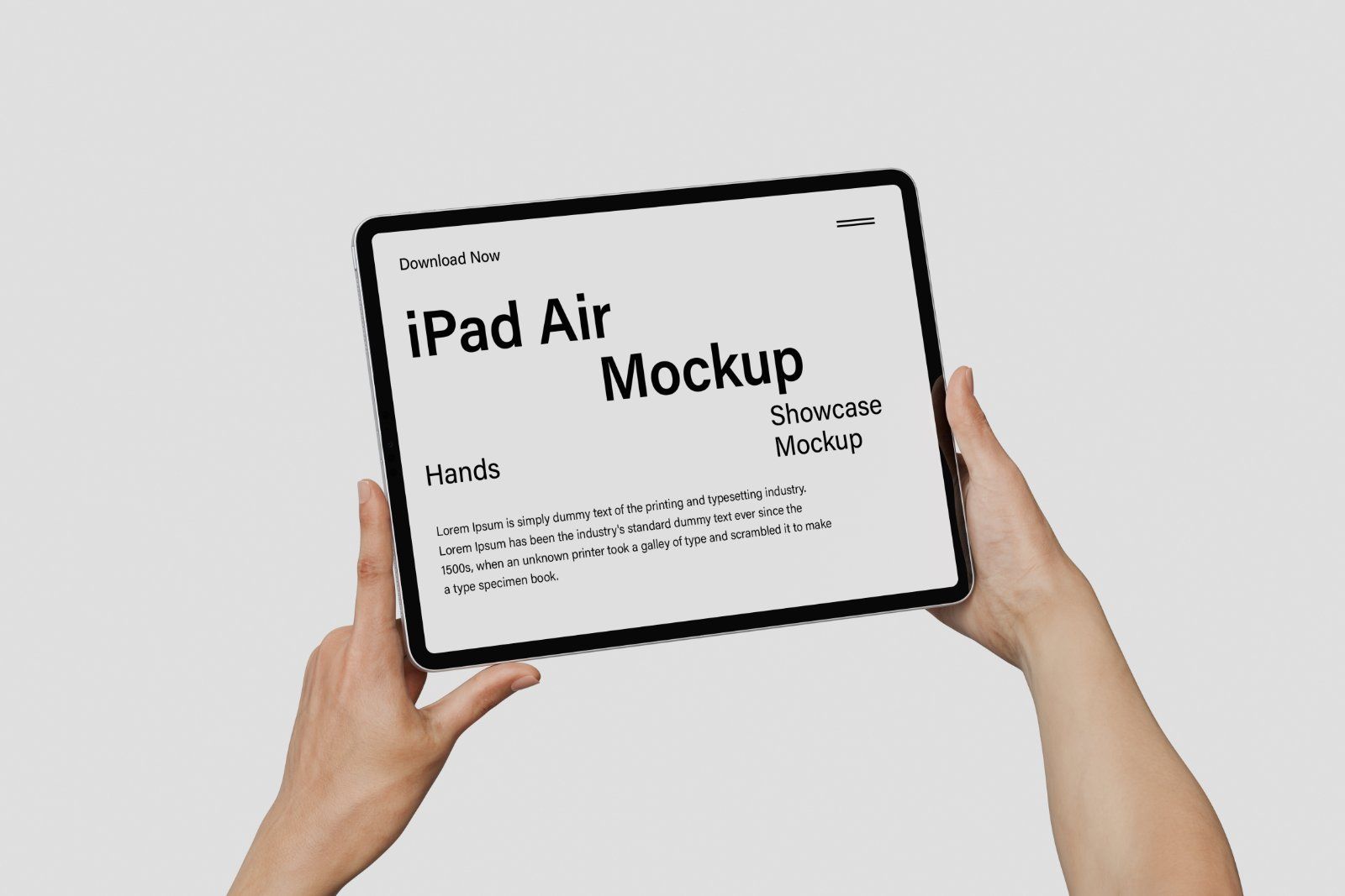 Hands Holding ipad Air Mockup — image 2