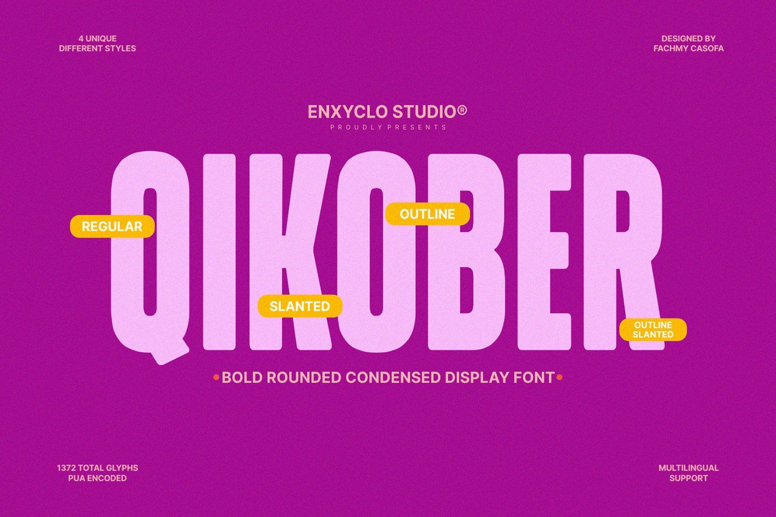 Qikober - Bold Rounded Condensed Font — image 1
