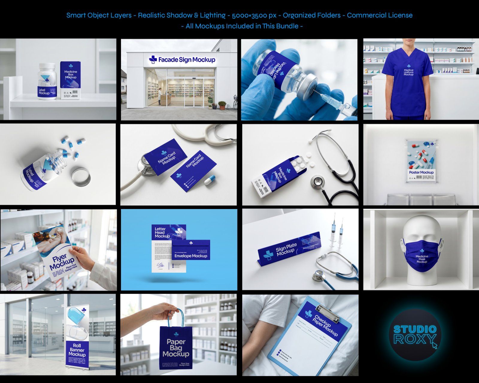 Premium Pharmacy Store Branding Mockup Bundle – 15 Professional Medical & Healthcare PSD Scenes — image 2