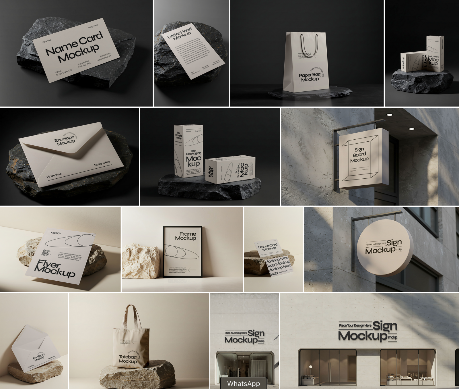 Premium Stone Branding Mockup Bundle — image 2