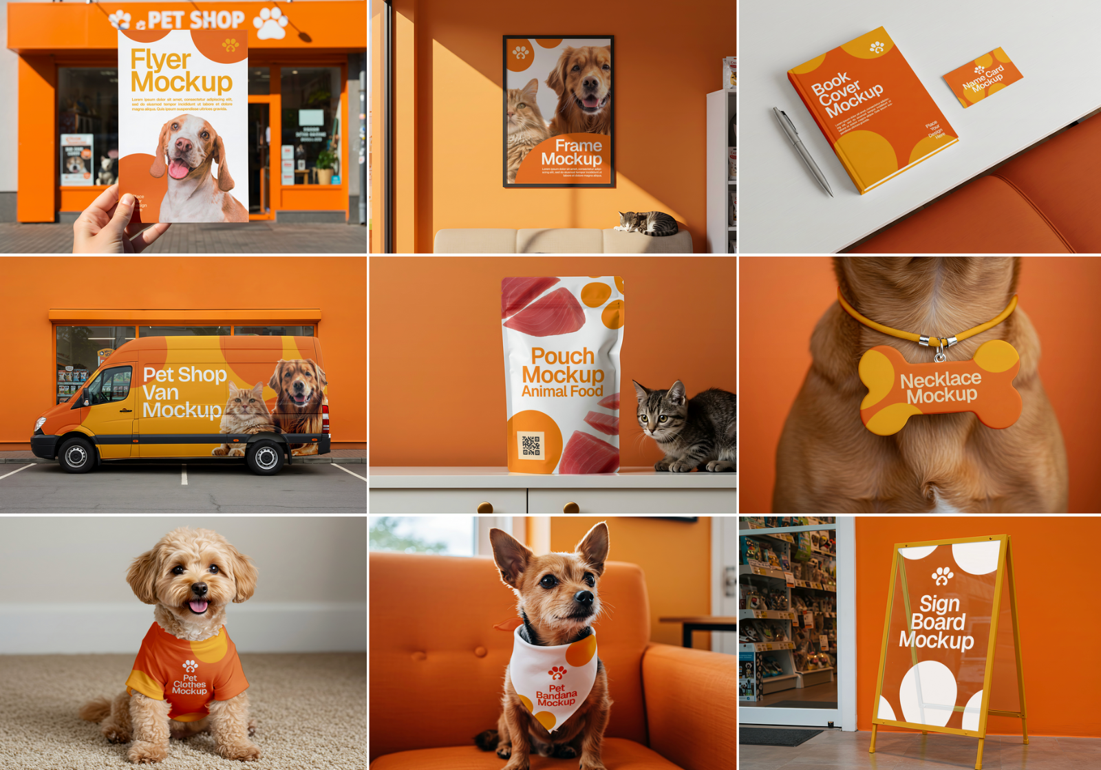 15 Pet Care Mockups – PSD Bed, Clothes, Van, Flyer & Branding Kit for Animal Retail — image 2