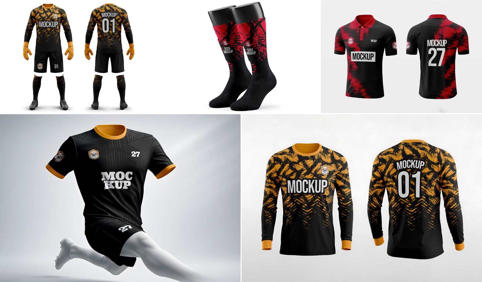 10 PSD Jersey Mockup Bundle – Football, Basketball, Polo, Soccer & Sportswear Uniform Kit — image 2