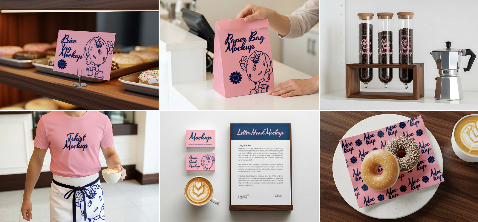 Branding Mockup Donut & Coffee Shop PSD – Cafe Scene Templates for Packaging, Cups, and Menu Design — image 3