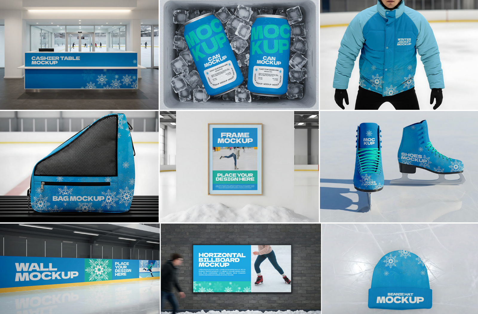 Premium Ice Skating Branding Mockup Bundle – 15 PSD Templates for Winter Sport & Rink Promotions — image 2