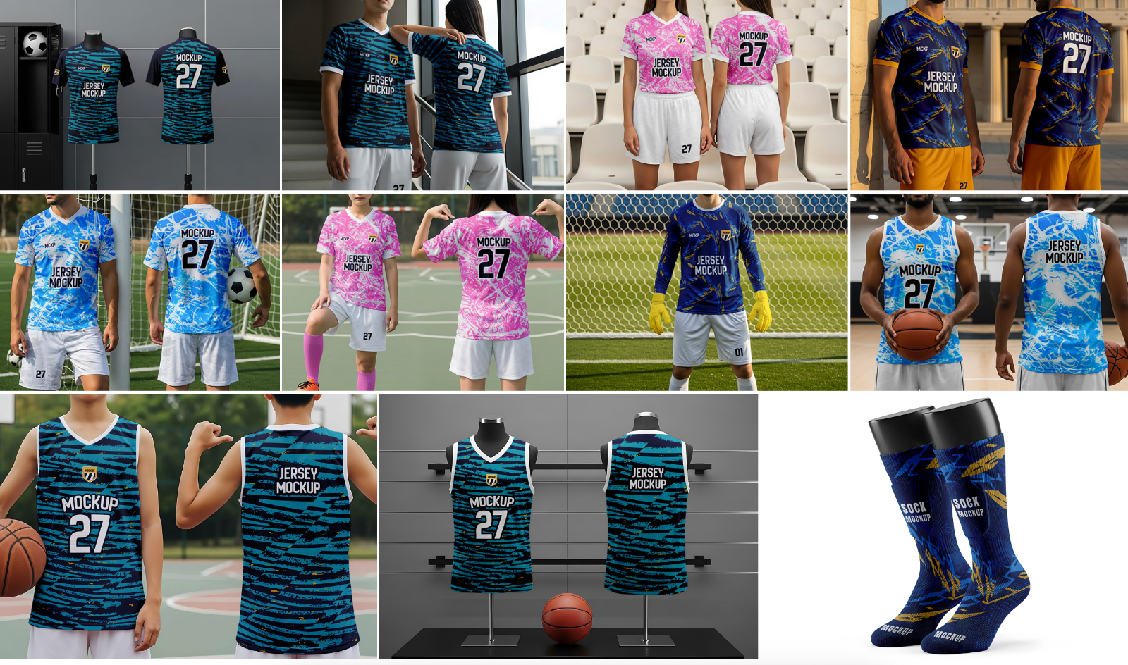 11 PSD Sports Jersey Mockup Bundle — image 2