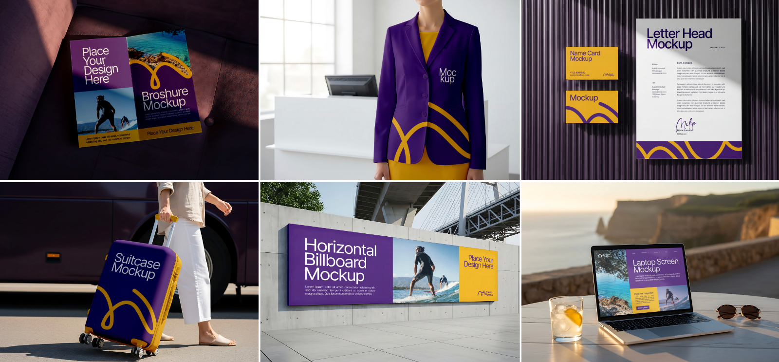 15 PSD Travel Agency Branding Mockup Bundle — image 3