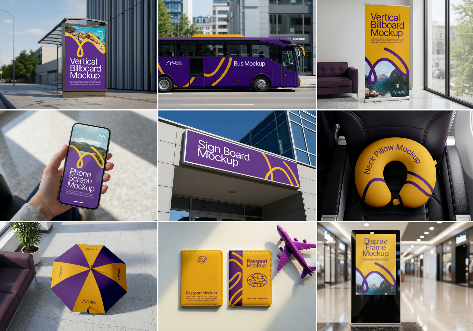 15 PSD Travel Agency Branding Mockup Bundle — image 2