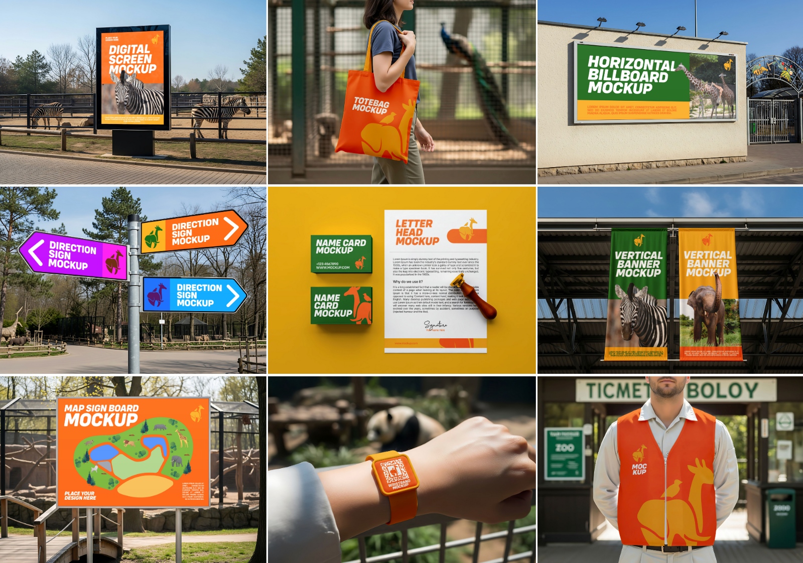 Zoo Branding Mockup Bundle – 15 PSD Templates for Wildlife Park & Animal Conservation Designs — image 2