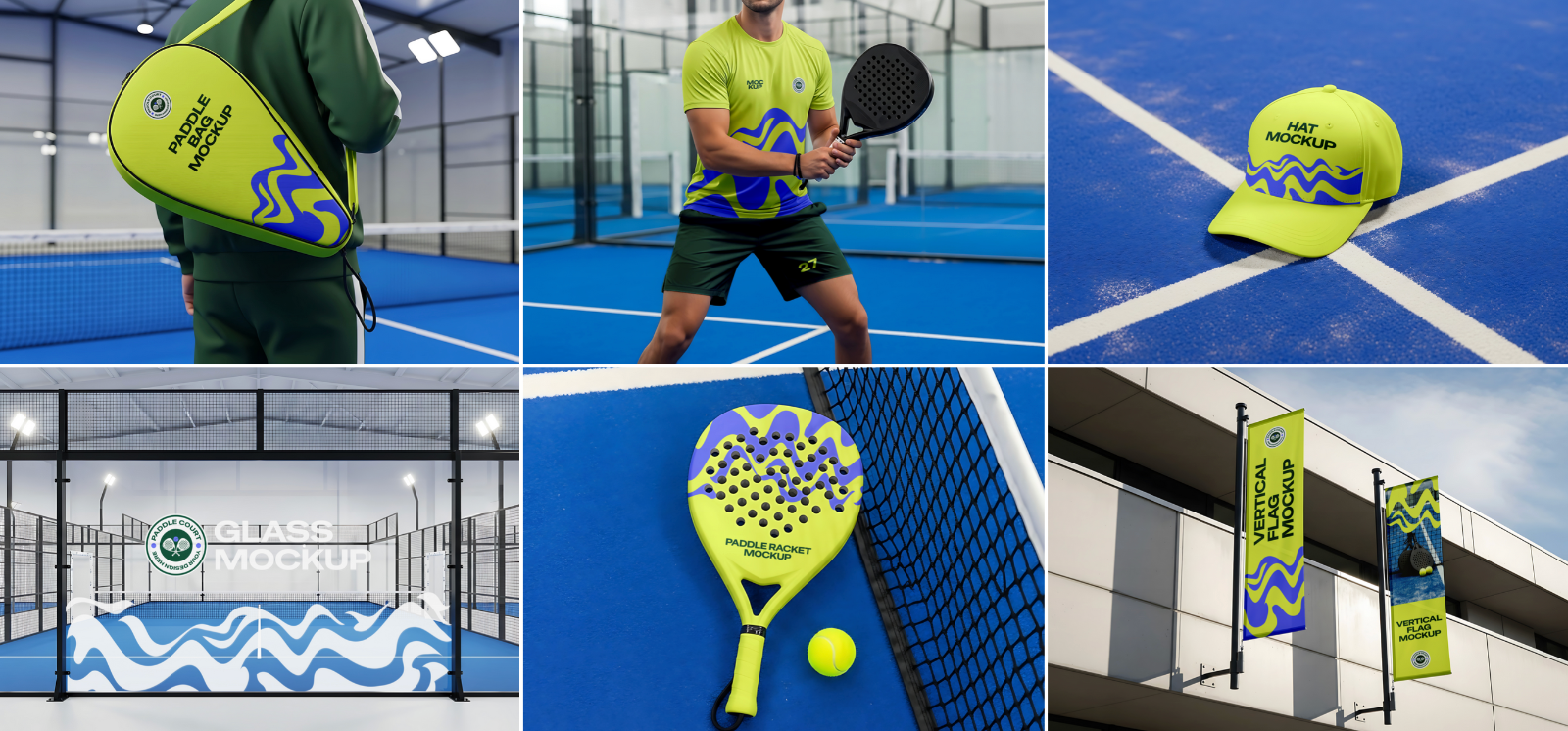 Paddle Court Mockup Bundle – 15 PSD Templates for Sports Branding & Equipment Design — image 3