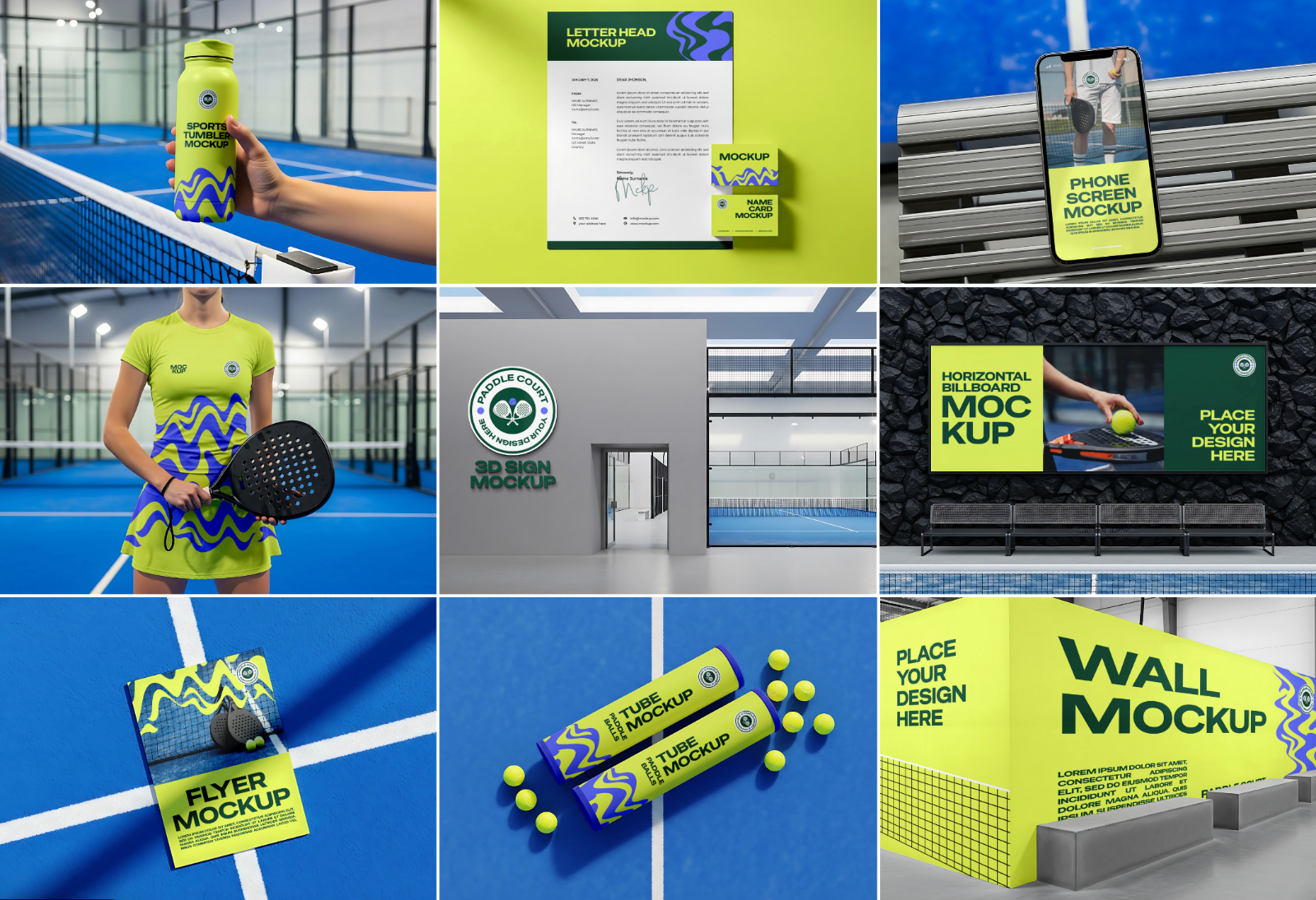 Paddle Court Mockup Bundle – 15 PSD Templates for Sports Branding & Equipment Design — image 2
