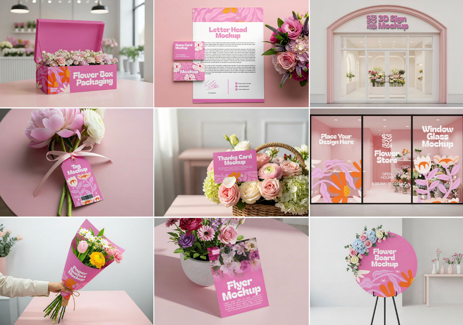 Florist Shop Mockup Bundle – 15 PSD Templates for Florist Branding & Packaging Design — image 3