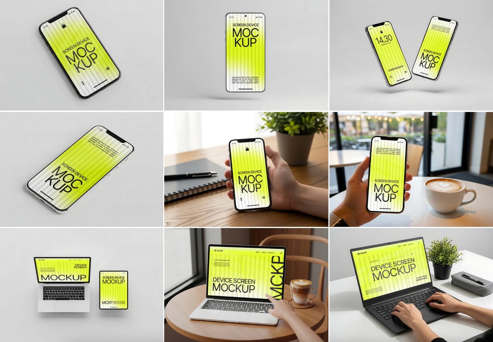 Device Screen Mockup Bundle – 20 PSD Templates for Phone, Tablet & Laptop Designs — image 3