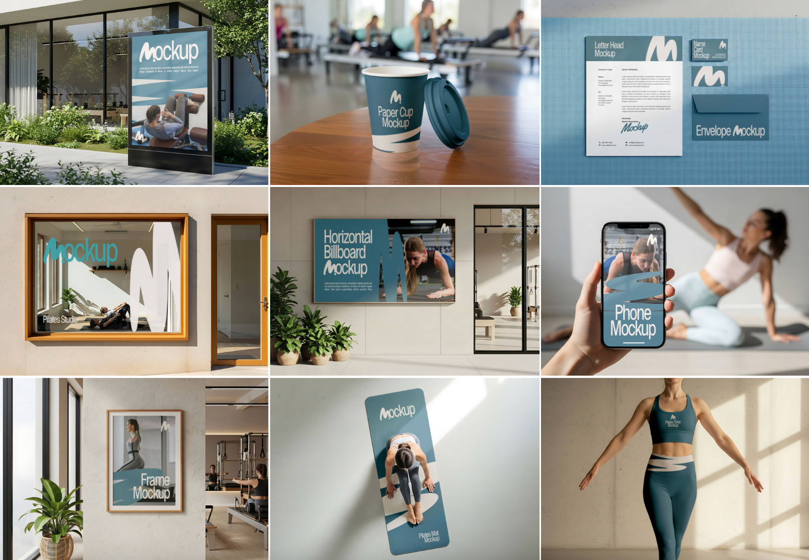 Pilates Studio Mockup Bundle – 15 PSD Templates for Fitness & Wellness Branding — image 2