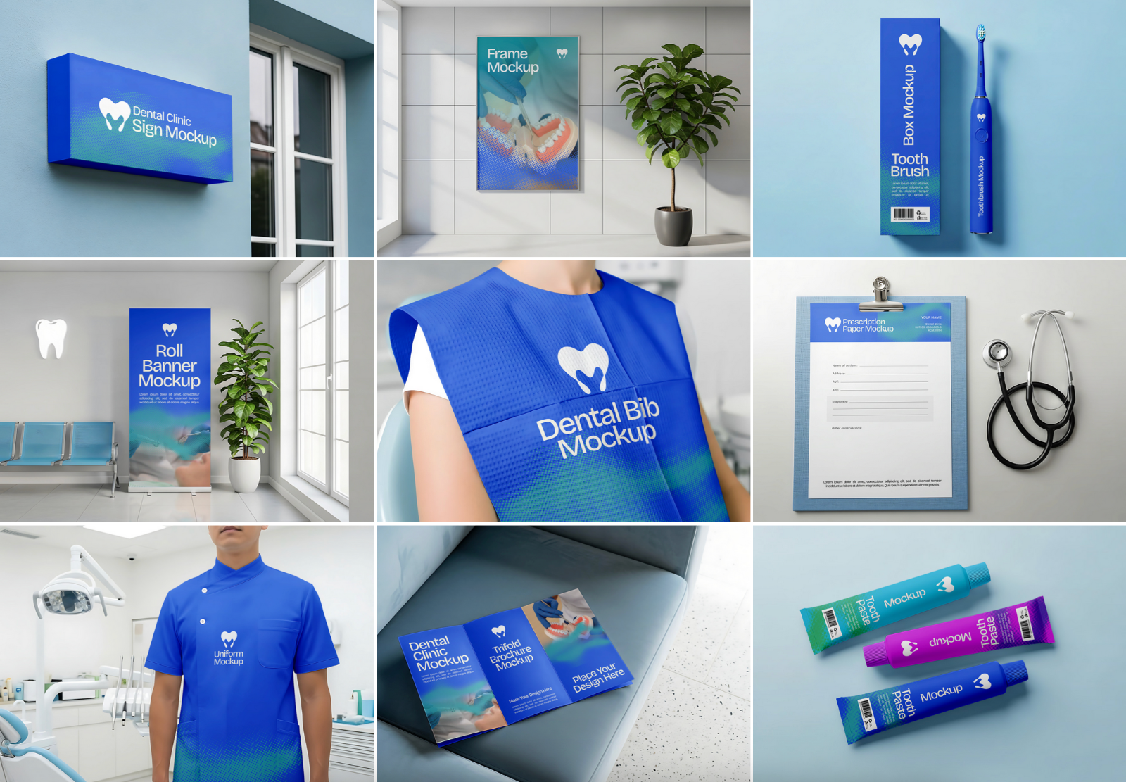 Dental Clinic Mockup Bundle – 15 PSD Templates for Medical & Healthcare Branding — image 2