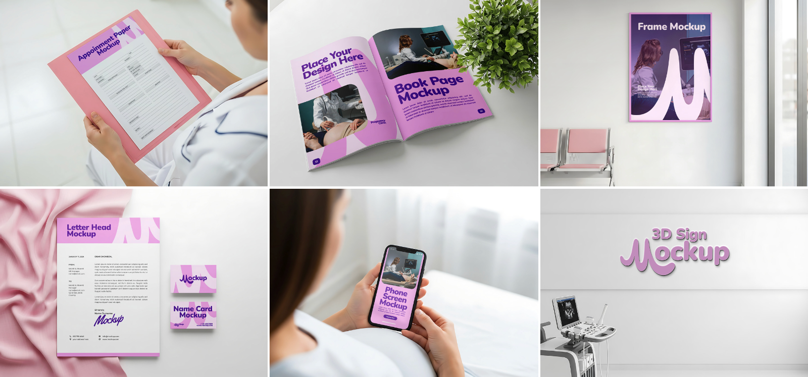 Obstetrics Clinic Mockup Bundle – 15 PSD Templates for Medical & Healthcare Branding — image 3