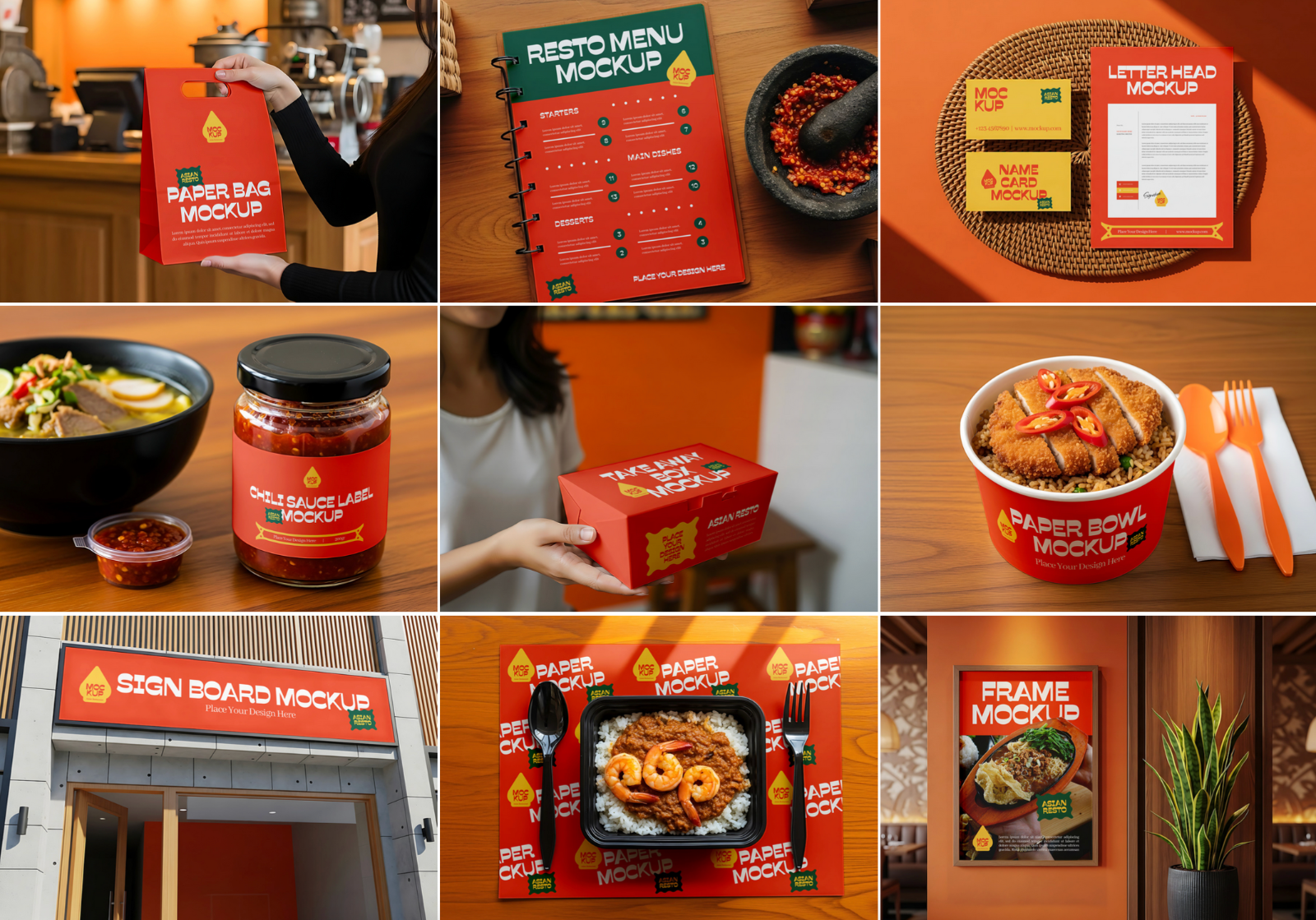Asian Restaurant Mockup Bundle – 15 PSD Templates for Food & Packaging Branding — image 2