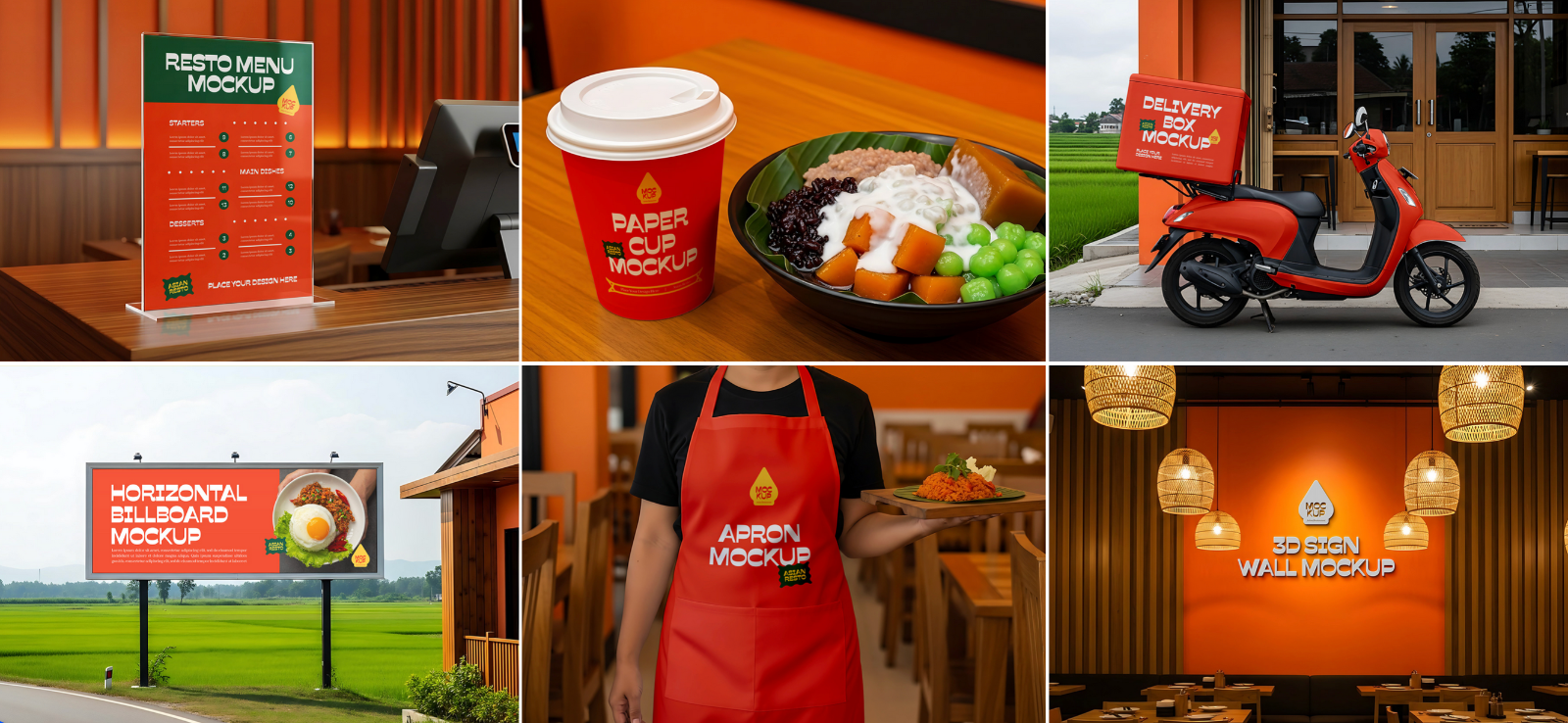 Asian Restaurant Mockup Bundle – 15 PSD Templates for Food & Packaging Branding — image 3