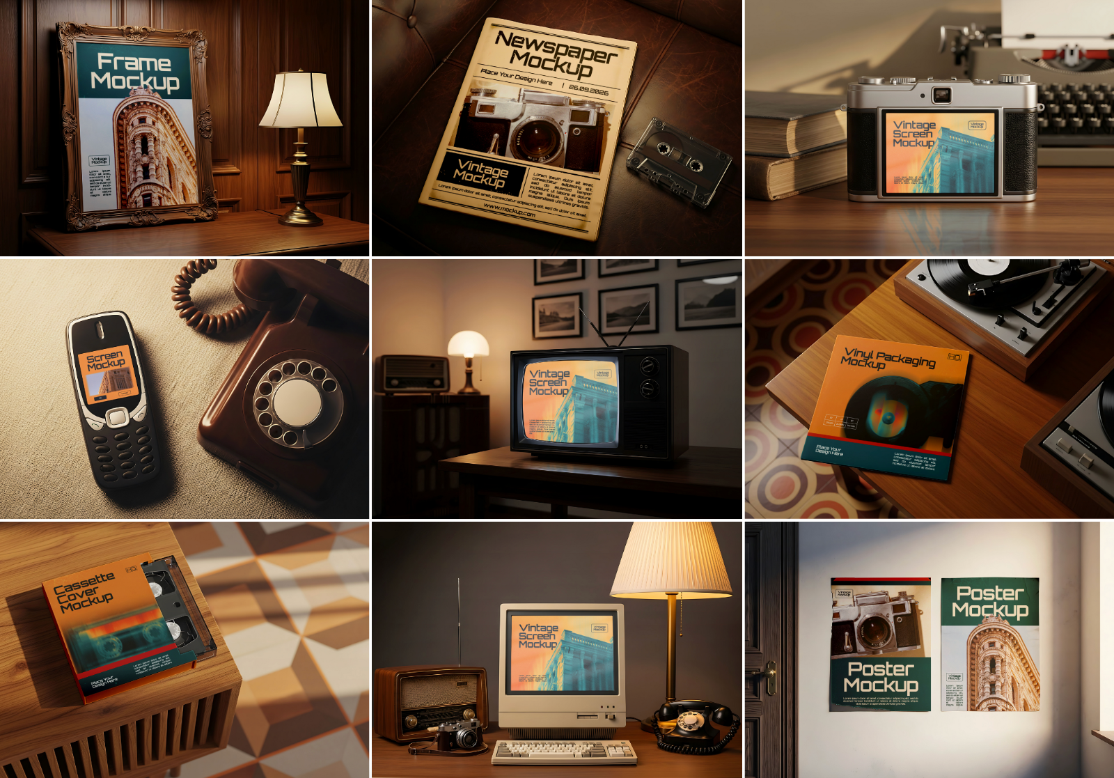 Vintage Item Mockup Bundle – 15 PSD Templates for Retro Branding & Classic Design — image 2