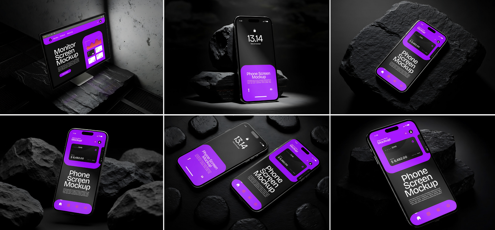 Stone Devices Mockup Bundle – 20 PSD Templates for Tech & UI Presentation Design — image 3