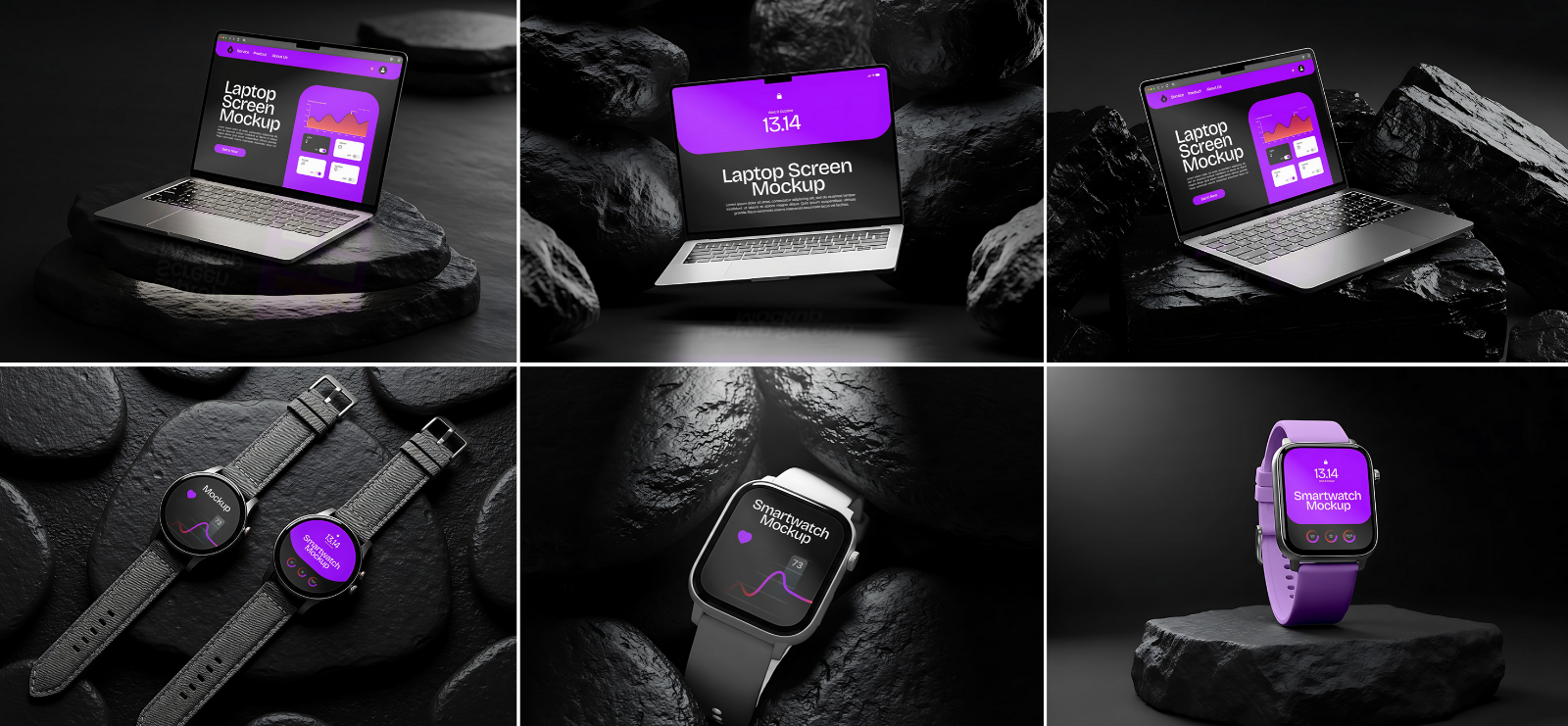 Stone Devices Mockup Bundle – 20 PSD Templates for Tech & UI Presentation Design — image 4