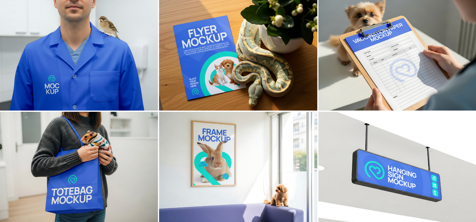 Vet Clinic Mockup Bundle – 15 PSD Templates for Animal Care & Pet Health Branding — image 3