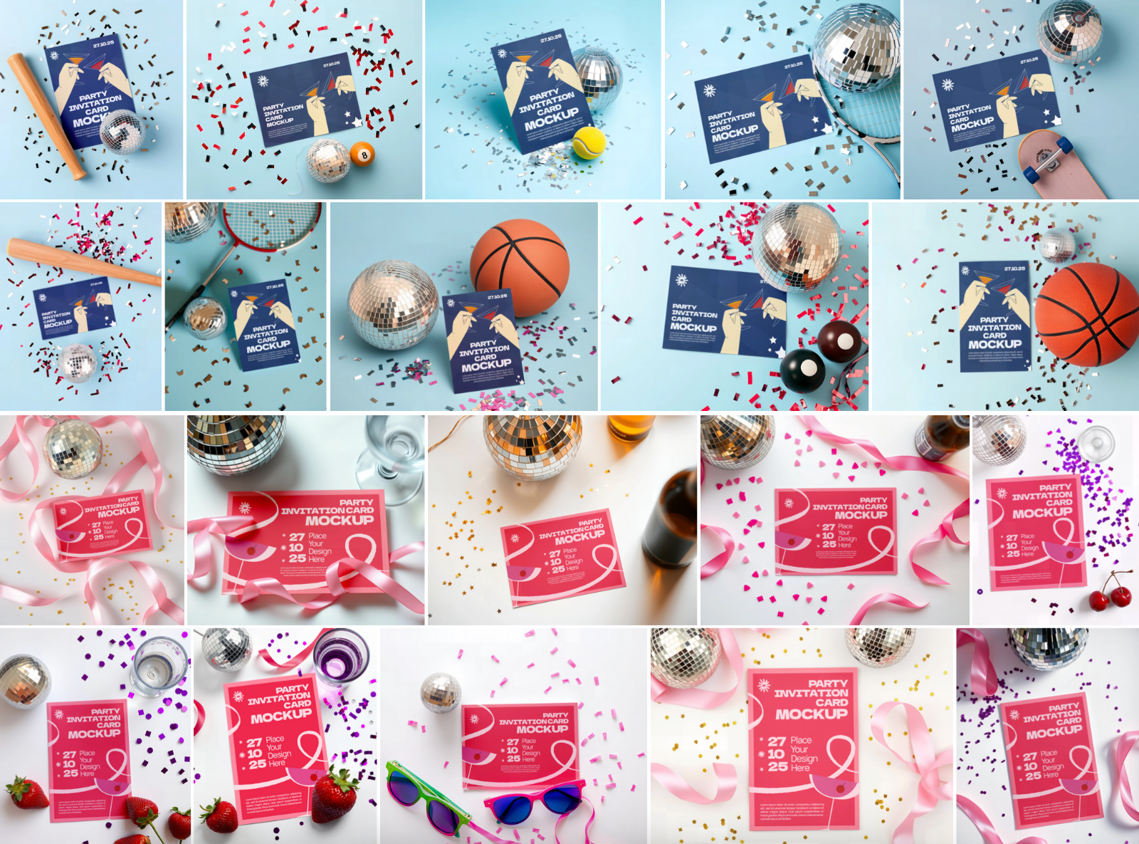 Premium Party Invitation Boy and Girl Mockup Bundle — image 2