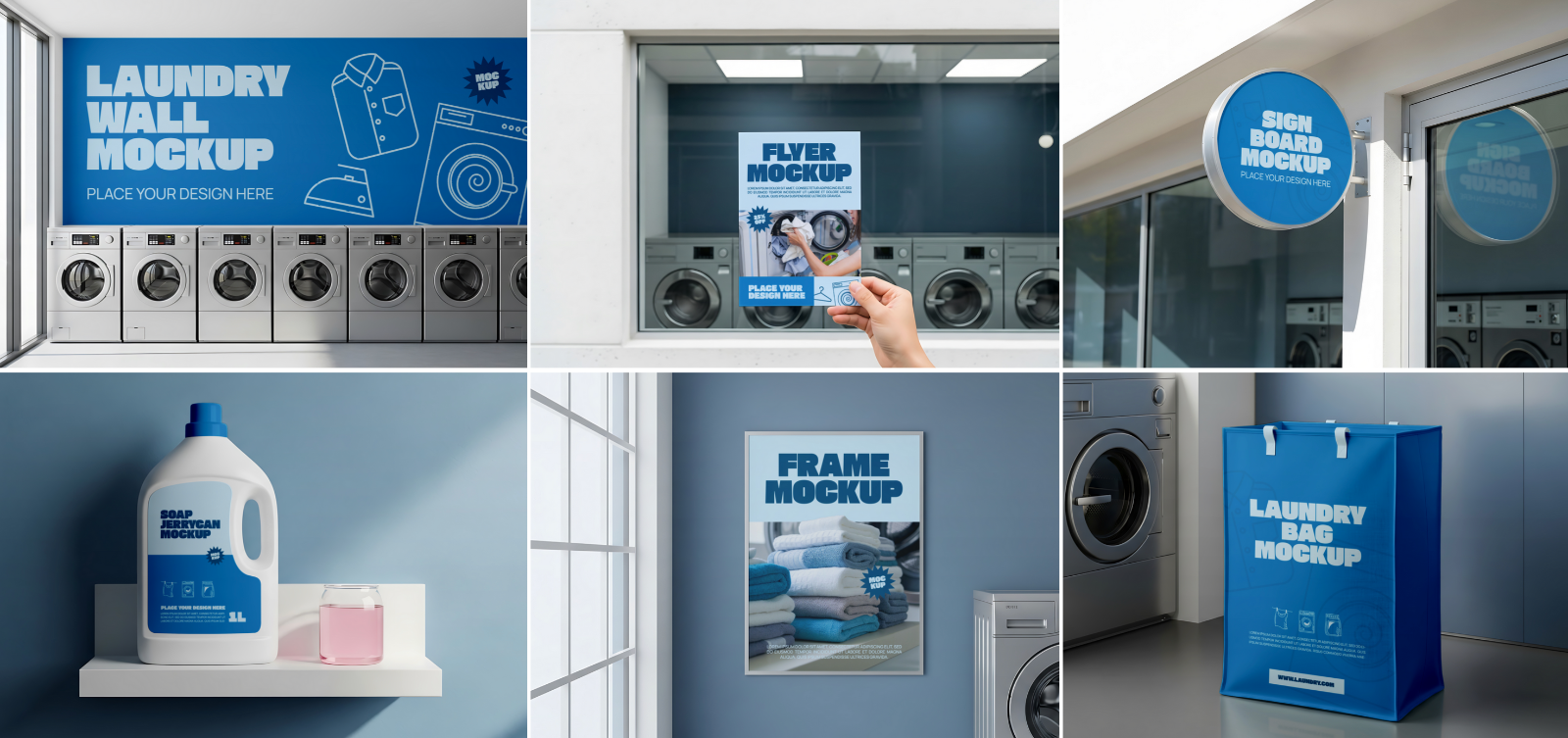 Laundry Shop Mockup Bundle – 15 PSD Templates for Branding, Packaging, and Interior Display — image 3