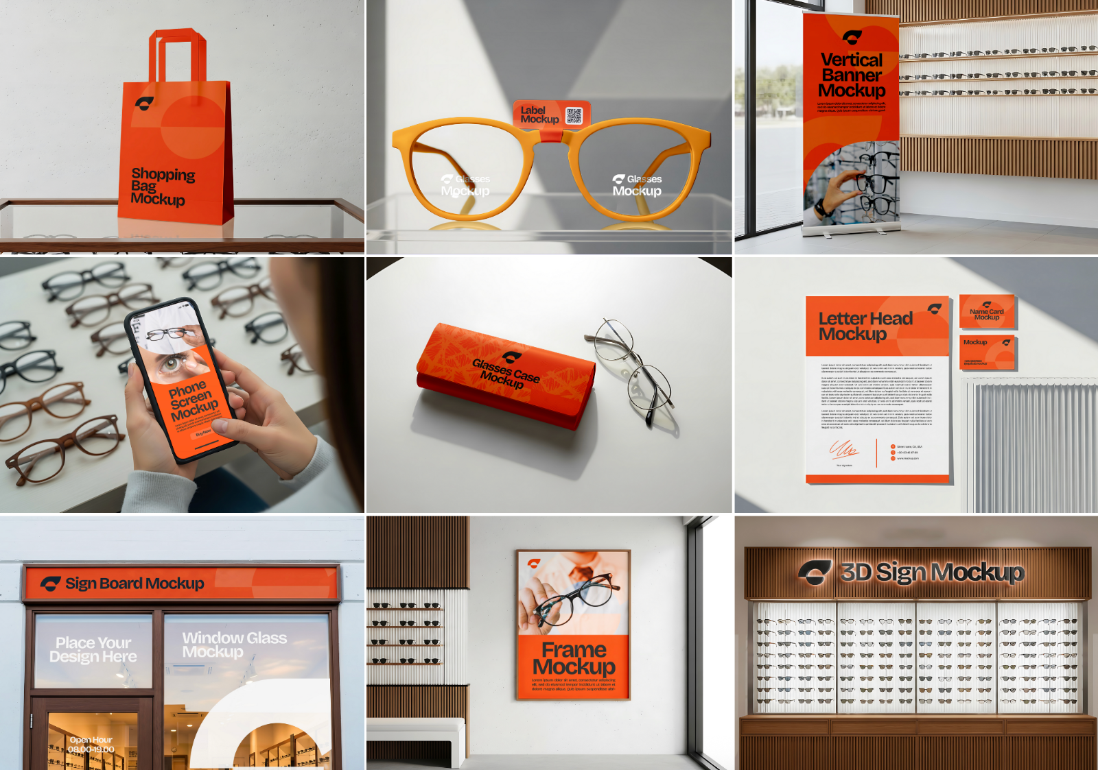Glasses Shop Mockup Bundle - 15 PSD Templates for Eyewear Branding & Store Display — image 2