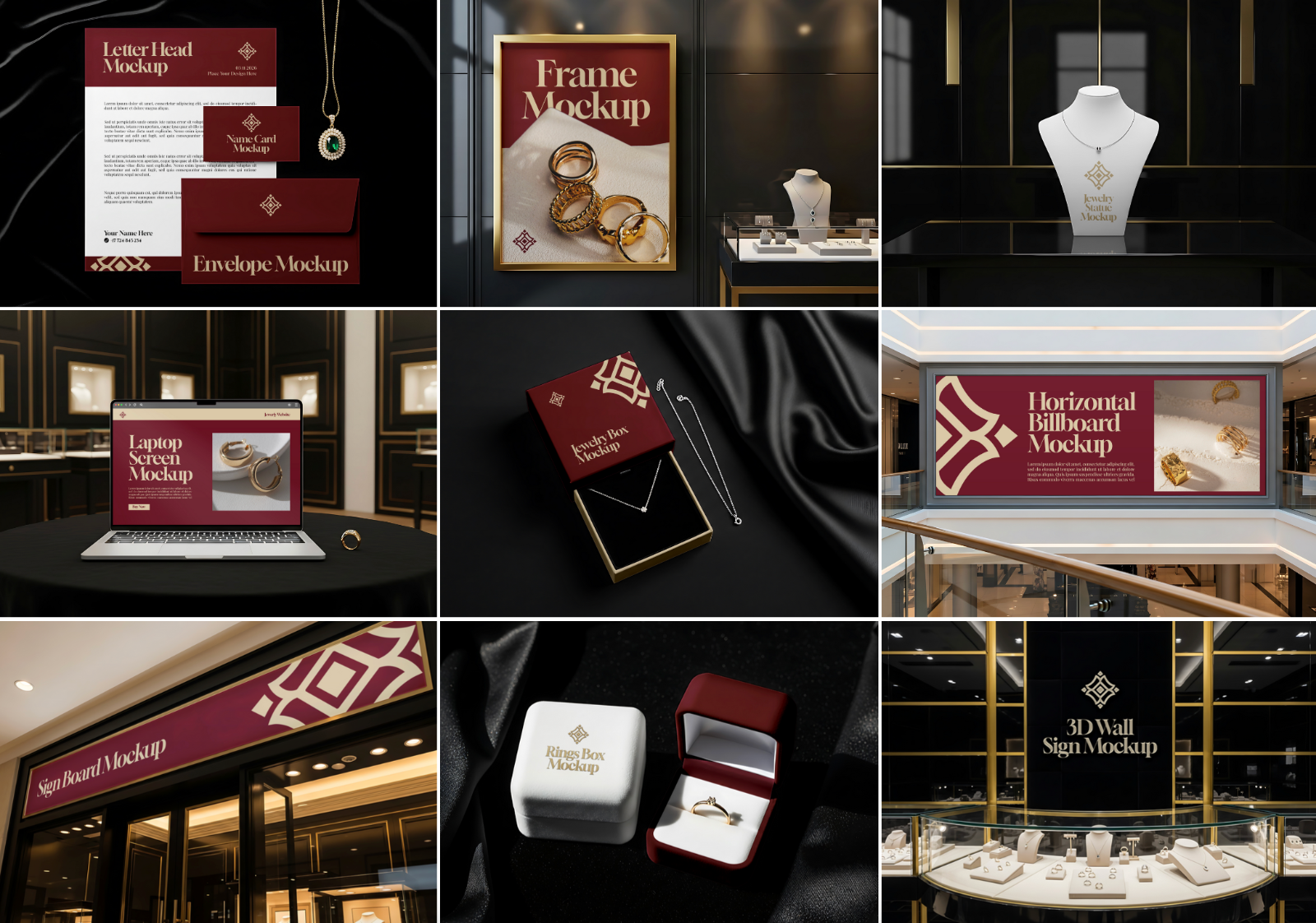 Jewelry Store Mockup Bundle – 15 PSD Templates for Luxury Branding — image 2