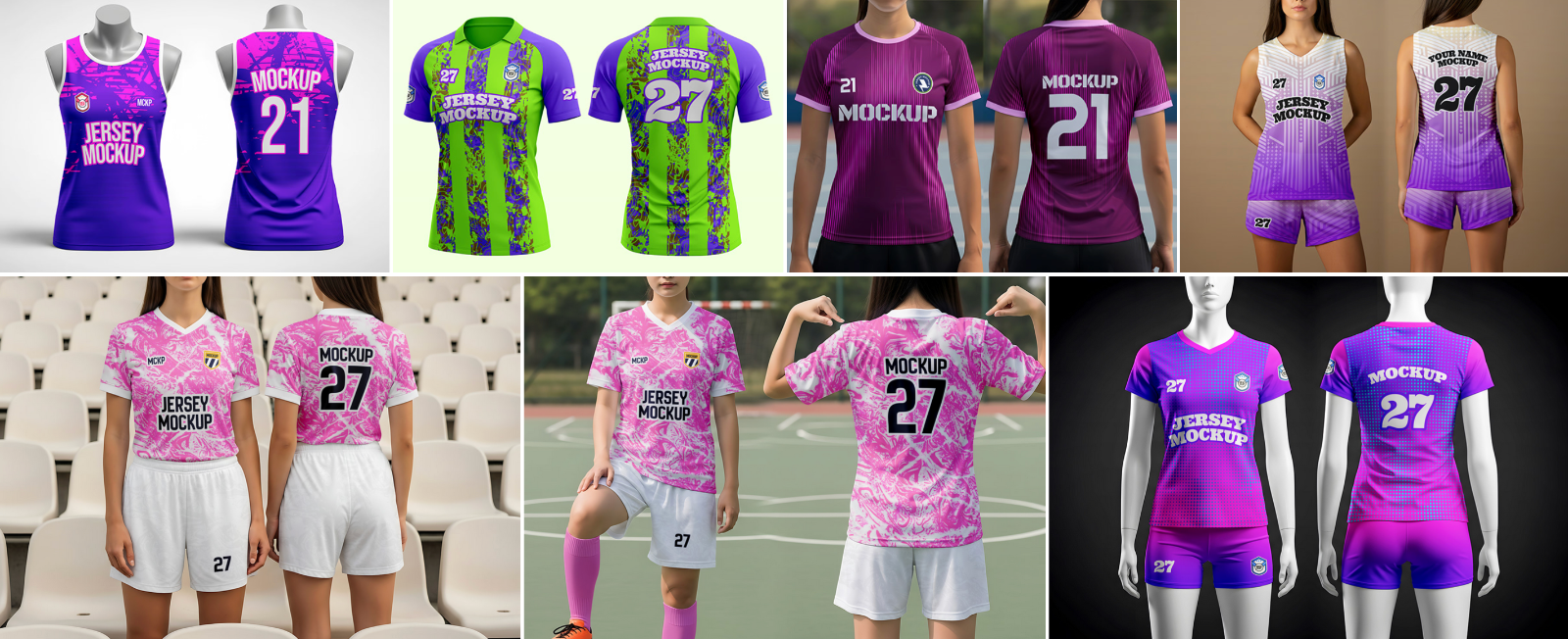Women Jersey Mockup Bundle – 7 PSD Sportswear Templates for Volleyball, Soccer & Fitness Apparel — image 2