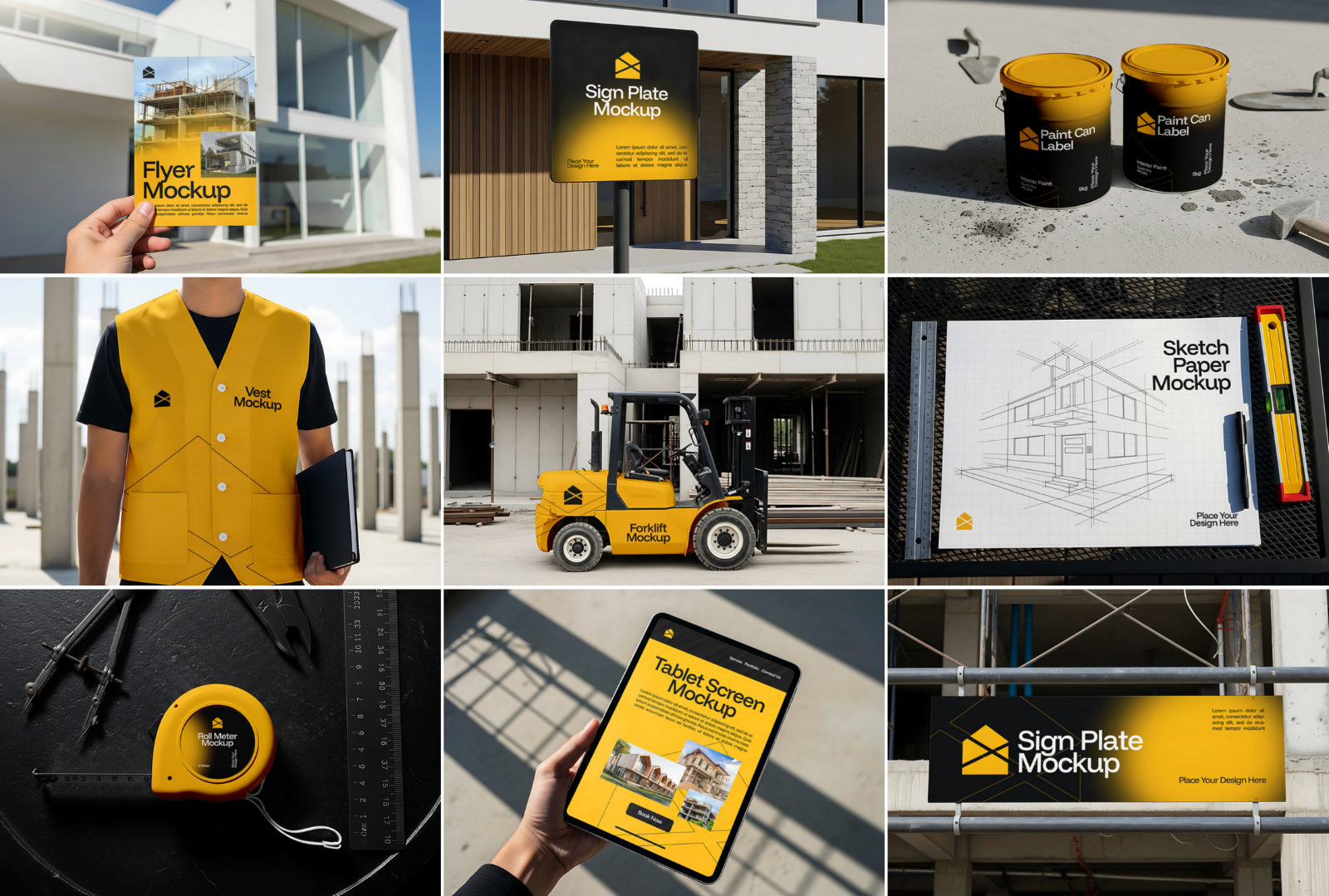 Consulting Architect Mockup Bundle – 15 PSD Templates for Construction & Industrial Branding — image 2