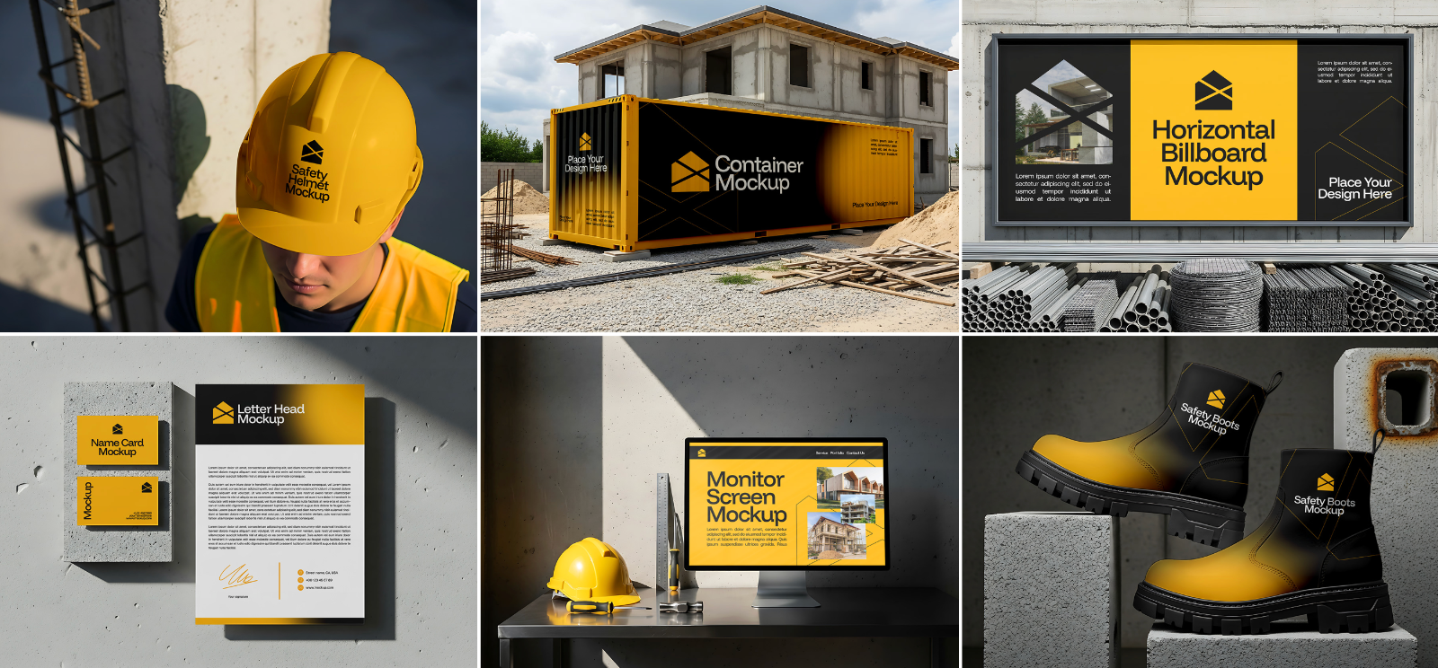 Consulting Architect Mockup Bundle – 15 PSD Templates for Construction & Industrial Branding — image 3
