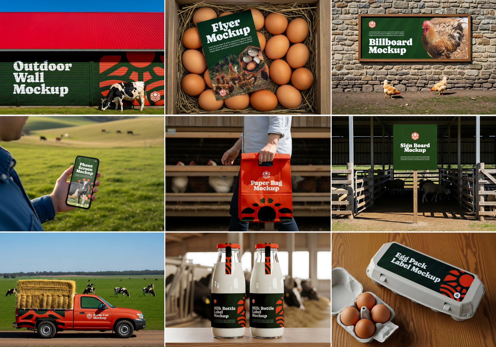 Animal Farm Mockup Bundle – 15 PSD Templates for Dairy, Livestock & Agricultural Branding — image 2