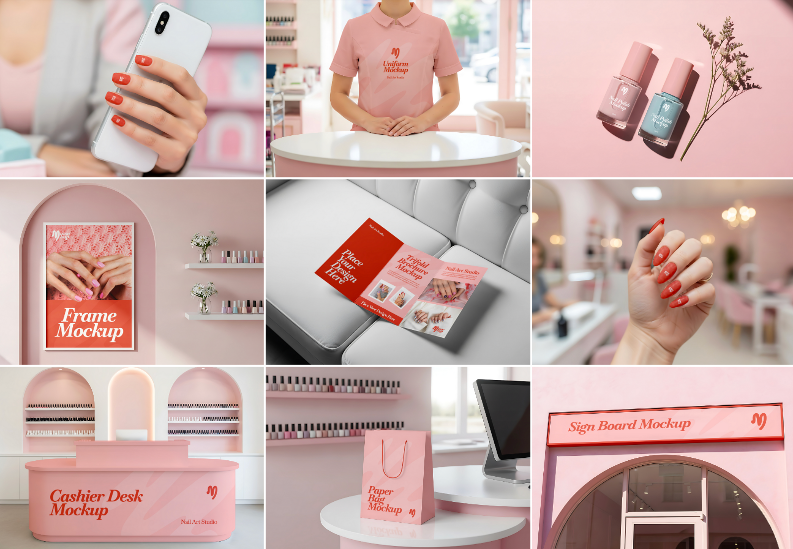 Nail Art Studio Mockup Bundle – 15 PSD Templates for Beauty Salon & Manicure Branding — image 2