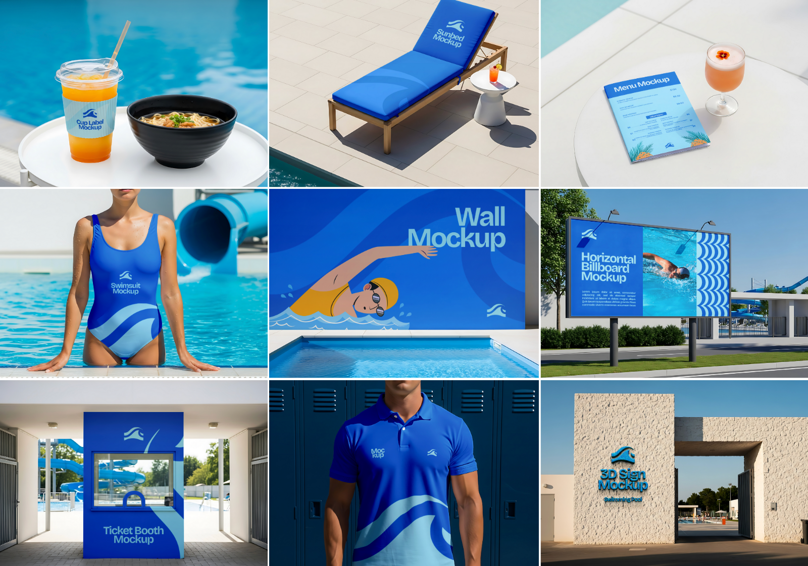 Swimming Pool Mockup Bundle – 15 PSD Templates for Aquatic Center & Sport Branding — image 2