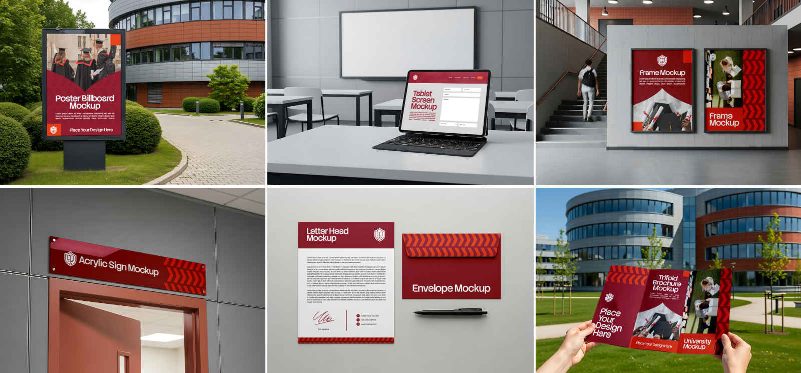 University Branding Mockup Bundle – 15 PSD Templates for Campus Signage, Uniforms, Posters & Bus Adv — image 3
