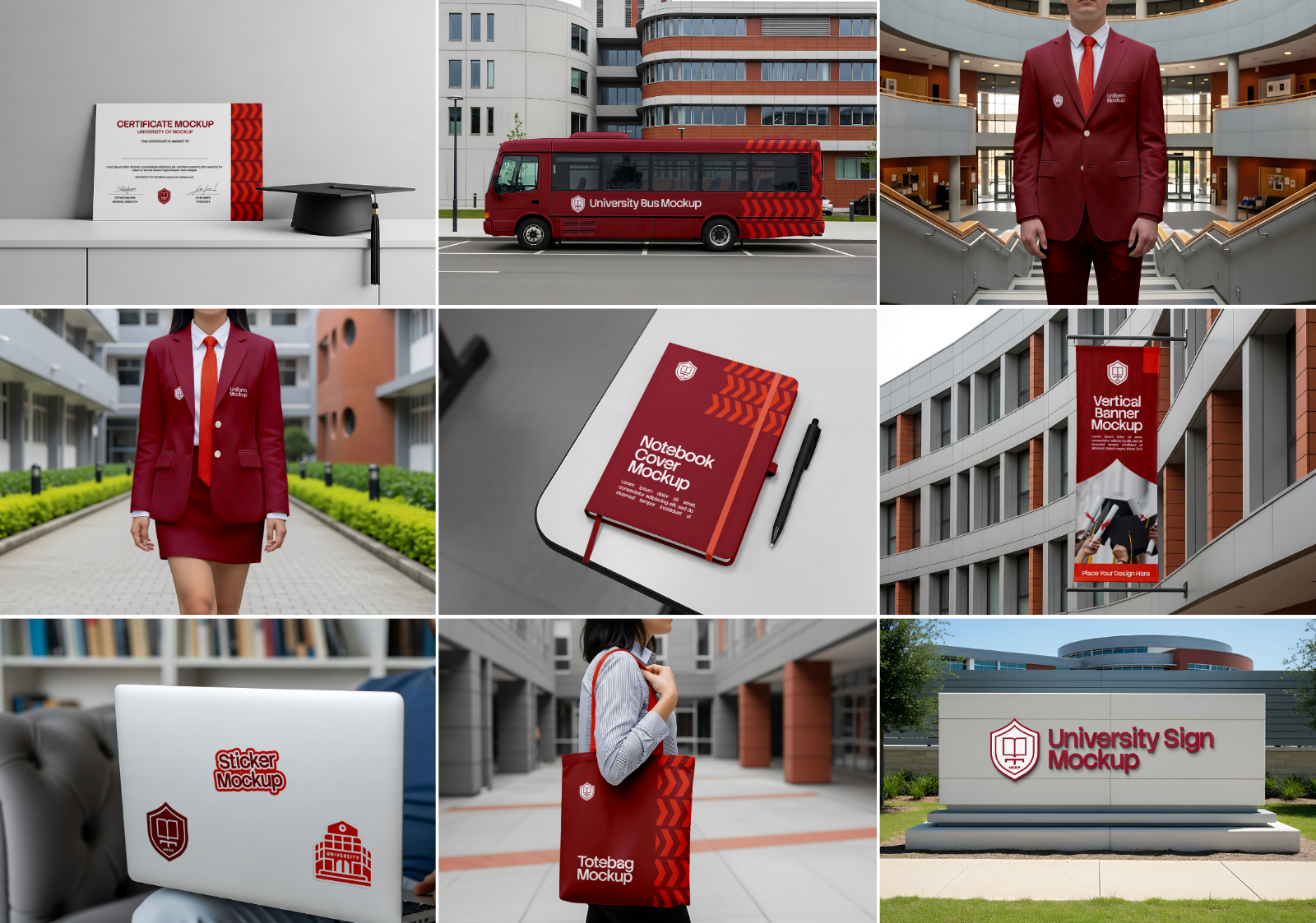 University Branding Mockup Bundle – 15 PSD Templates for Campus Signage, Uniforms, Posters & Bus Adv — image 2