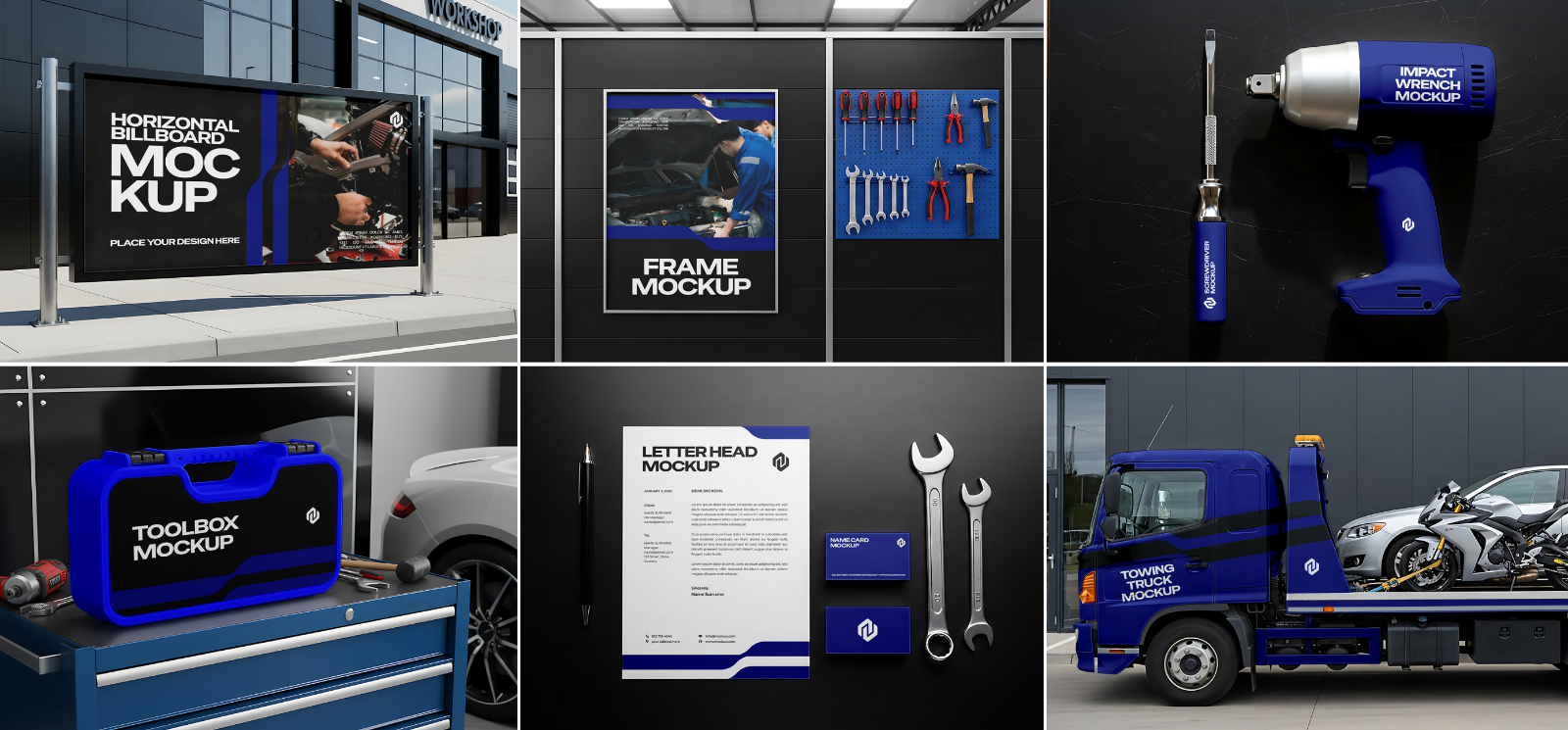15 Repair Shop Mockup Bundle Mechanic Branding Kit Workshop — image 3