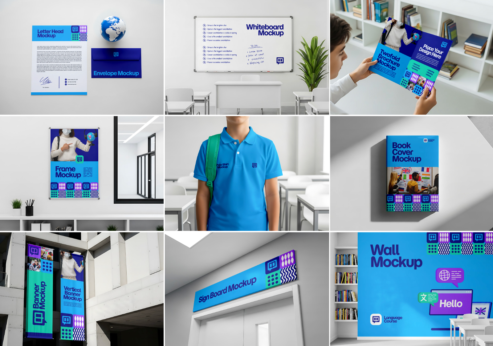 Education Course Branding 15 Mockup Bundle   Classroom, Billboard, Uniform & Stationery — image 2