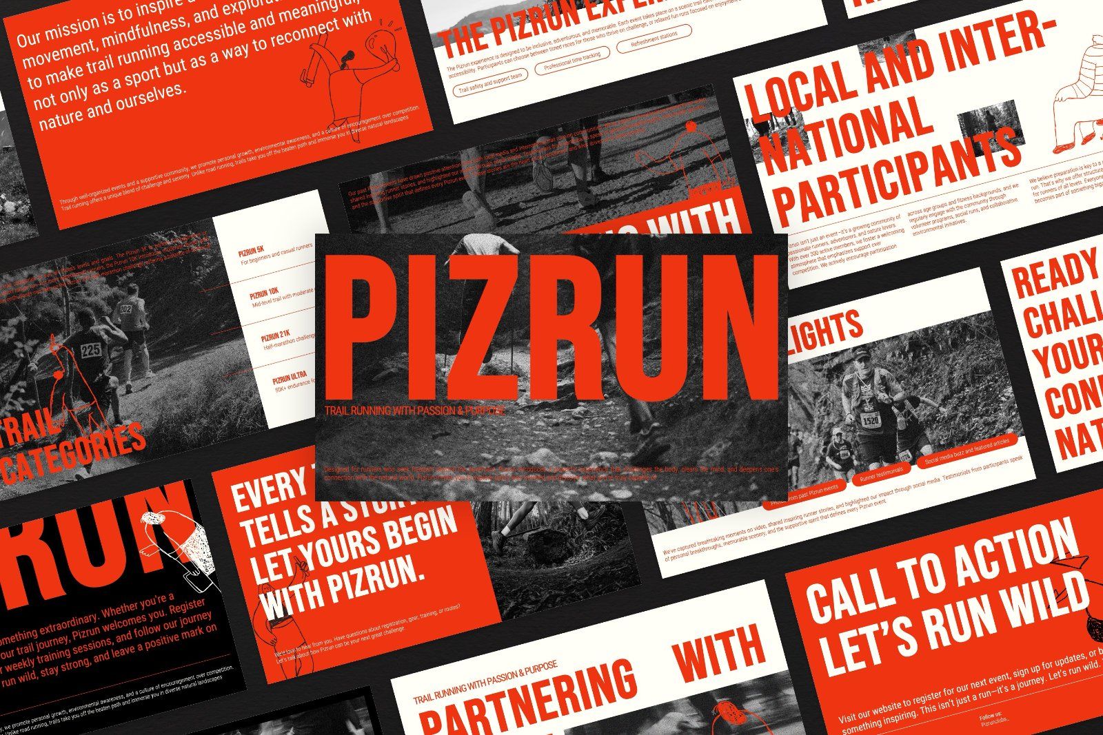 Pizrun – Trail Run Bold Typography Presentation — image 1