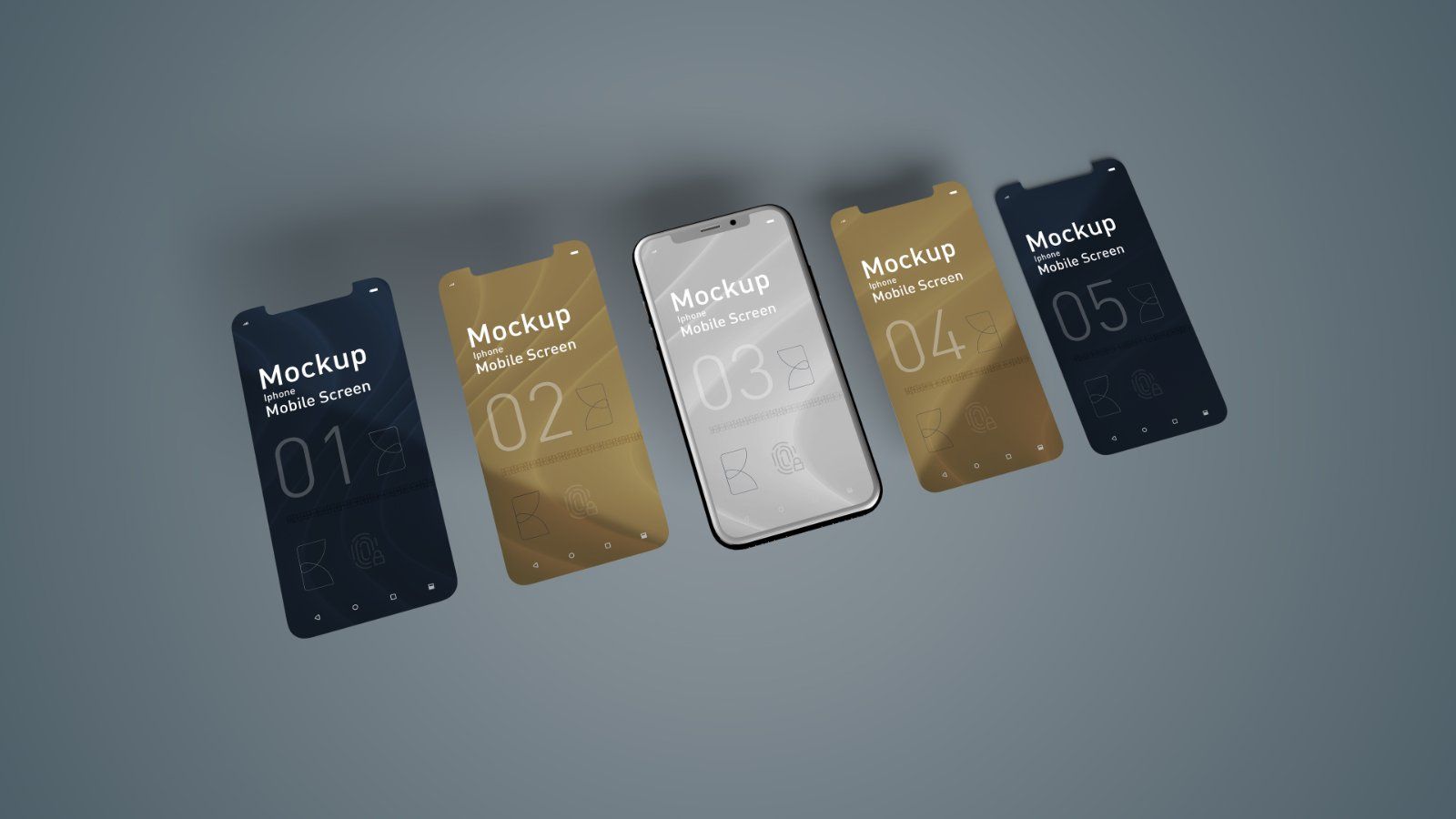 Mobile Display Mockup – Smartphone Screen Mockup Bundle, 5 PSDs — image 2