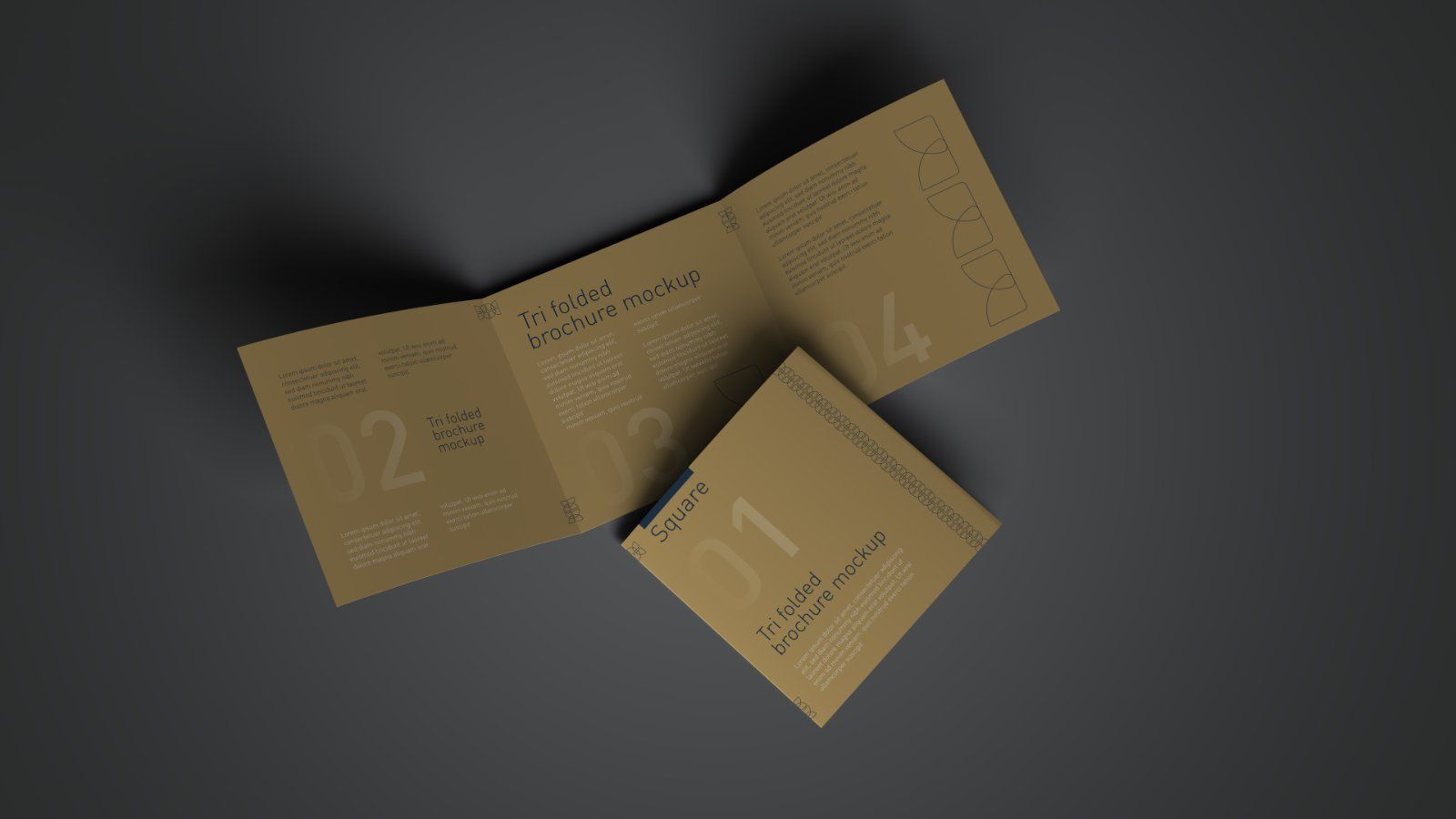Square Tri Fold Brochure Mockup - 5 PSD Files Bundle — image 2