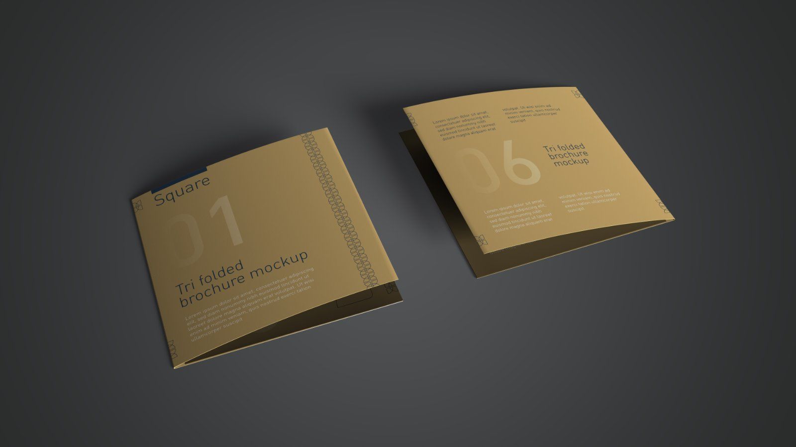 Square Tri Fold Brochure Mockup - 5 PSD Files Bundle — image 4
