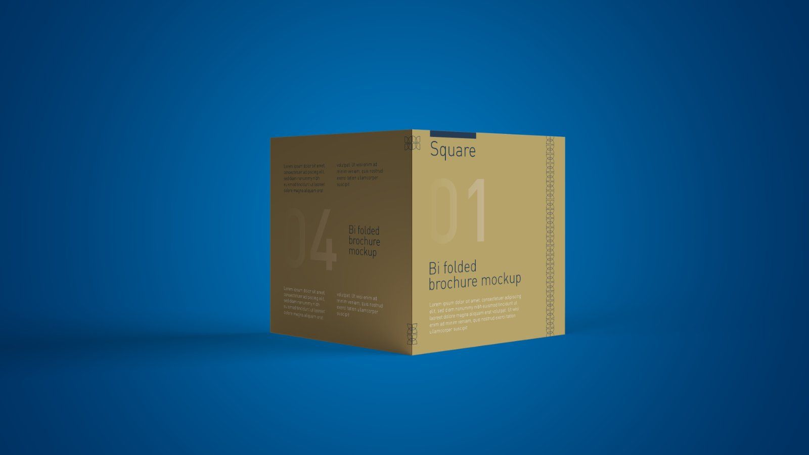 Square Bi-Fold Brochure PSD Mockup – 5 PSD Files, Folded Flyer & Print Branding Mockup — image 2